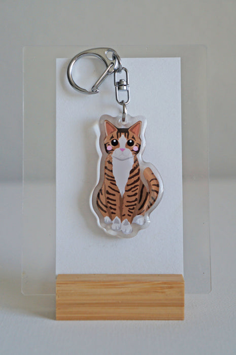 Brown Tabby Cat Epoxy Keychain