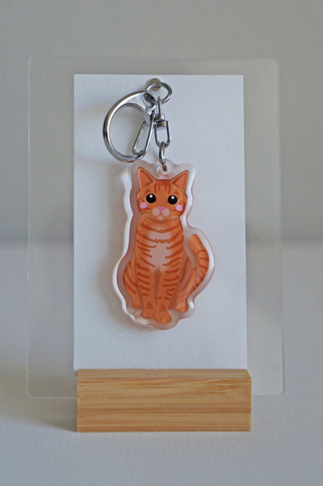 Orange Tabby Cat Epoxy Keychain