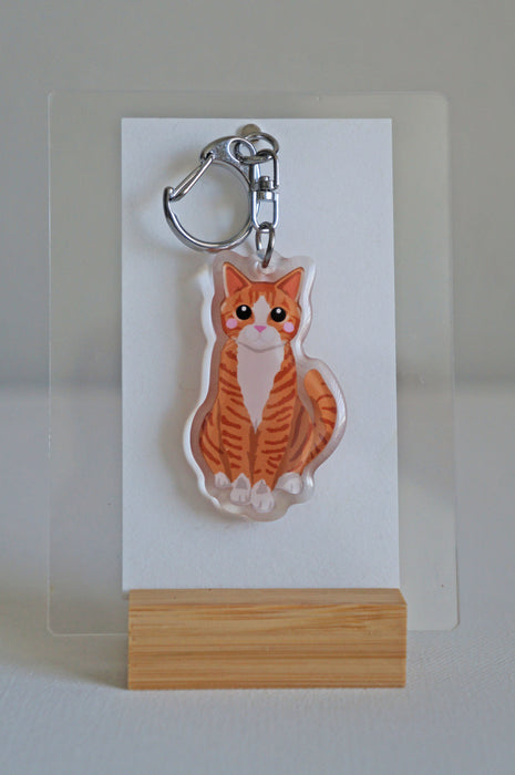 Orange Tabby Cat Epoxy Keychain