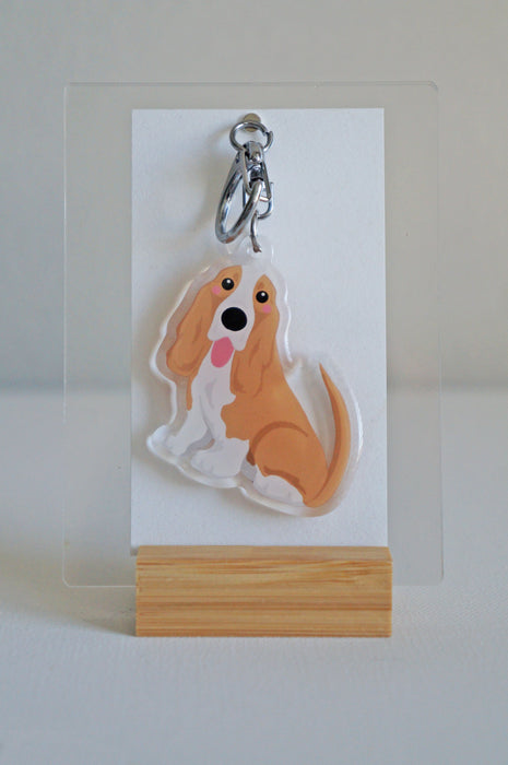 Basset Hound Epoxy Keychain