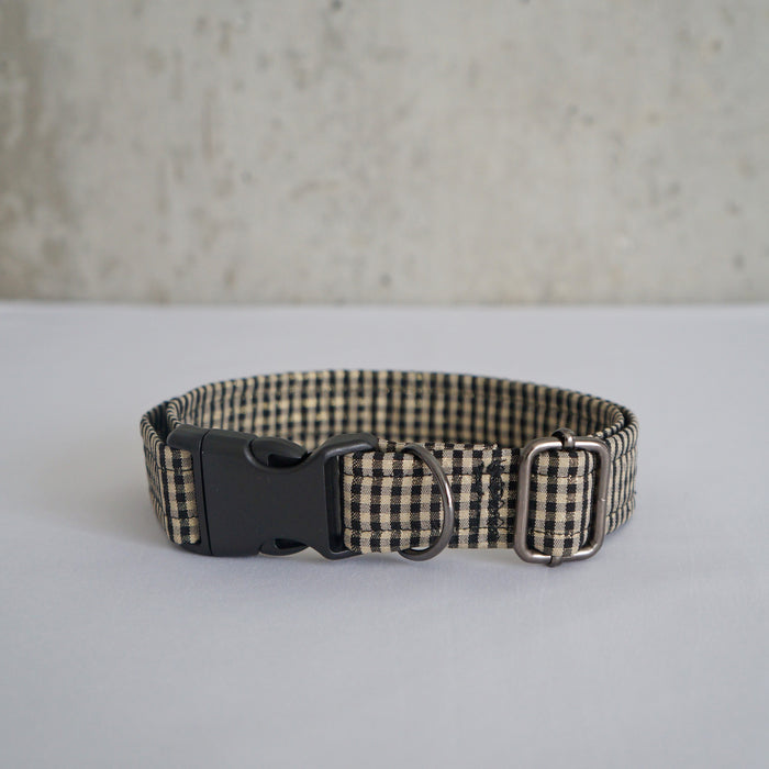 Black Plaid Dog Collar