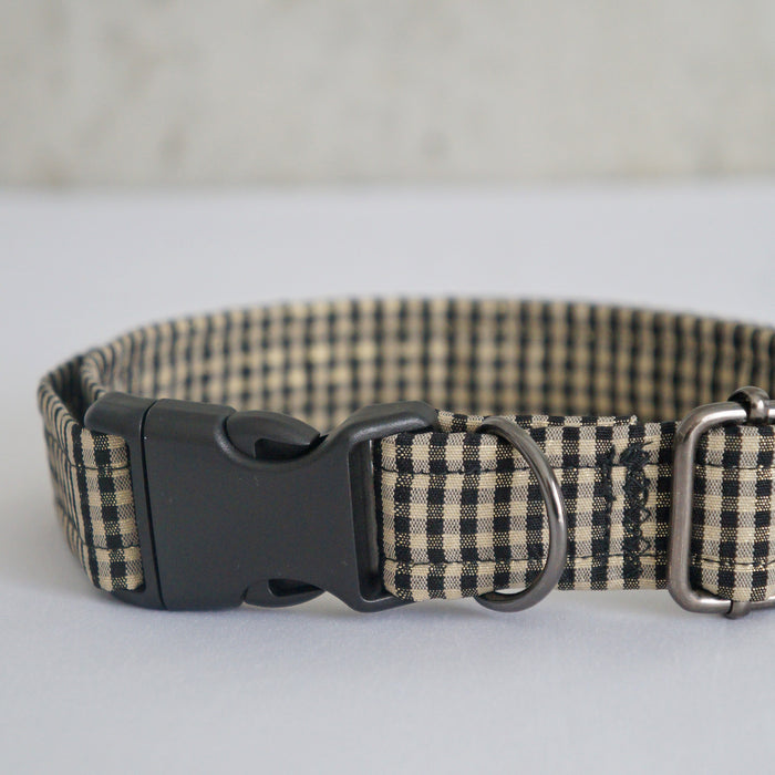 Black Plaid Dog Collar