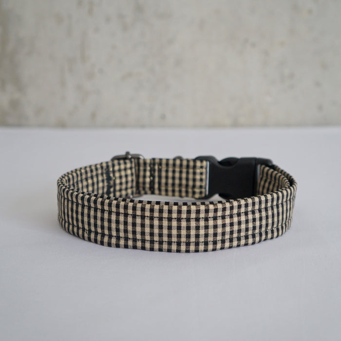 Black Plaid Dog Collar