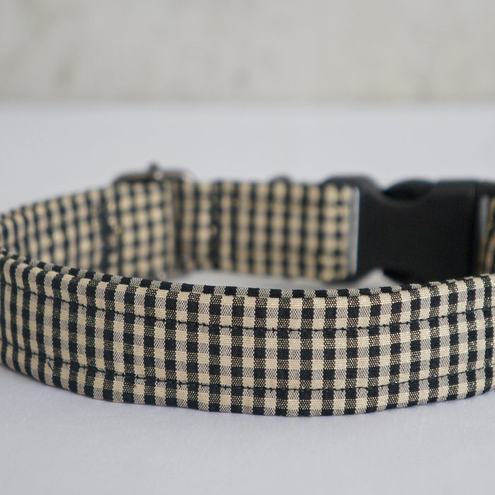 Black Plaid Dog Collar