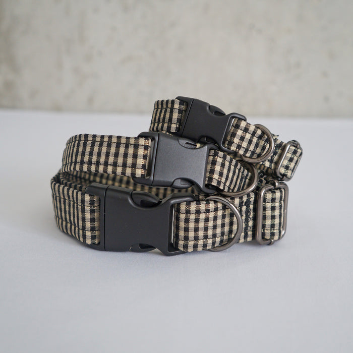 Black Plaid Dog Collar