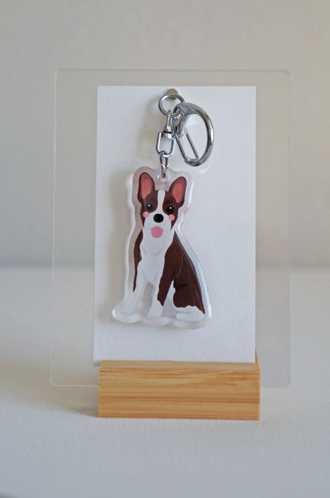 Boston Terrier Epoxy Keychain