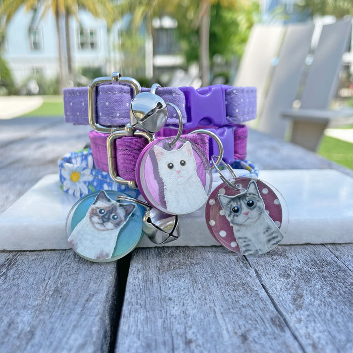 Lilac Dotted Cat Collar