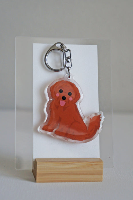 Toy Poodle Epoxy Keychain