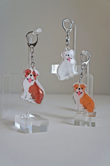 English Bulldog Epoxy Keychain