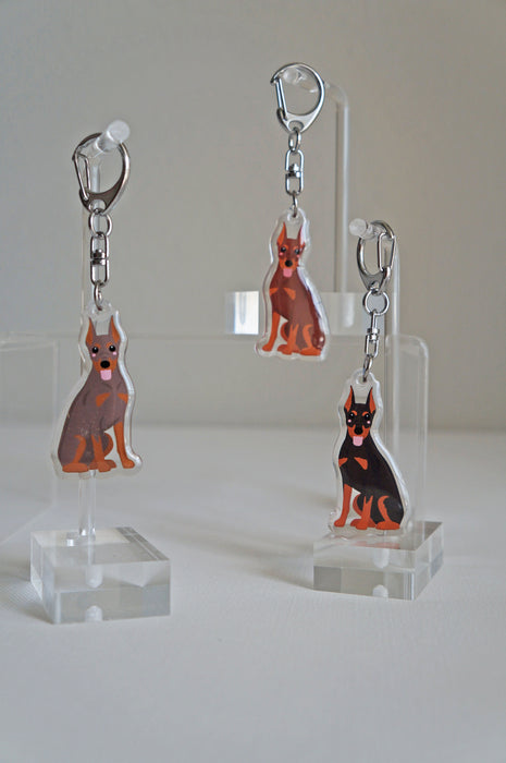 Doberman Epoxy Keychain