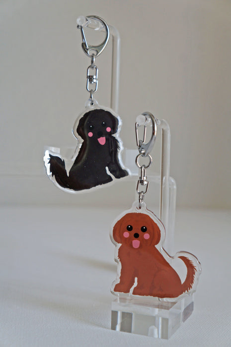 Toy Poodle Epoxy Keychain