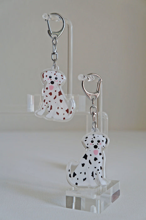 Dalmatian Epoxy Keychain