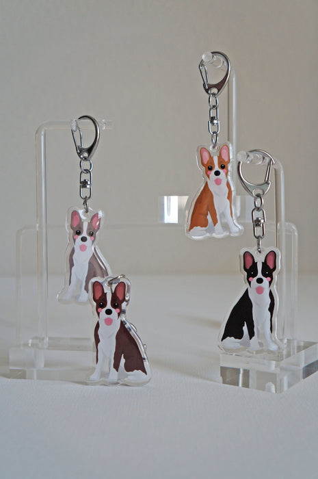 Boston Terrier Epoxy Keychain