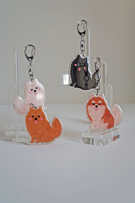 Pomeranian Epoxy Keychain