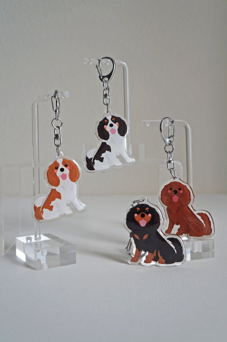 Cavalier King Charles Spaniel Epoxy Keychain