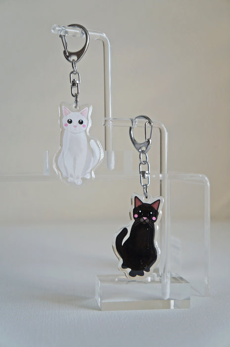 Black Cat Epoxy Keychain