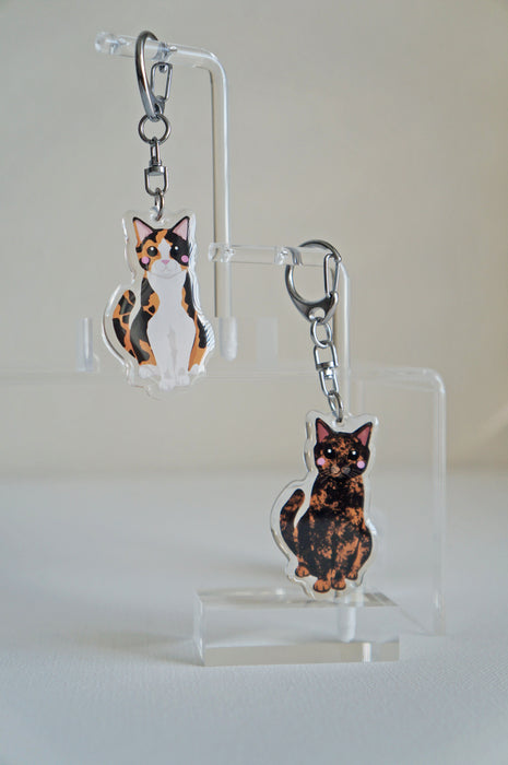 Calico Cat Epoxy Keychain