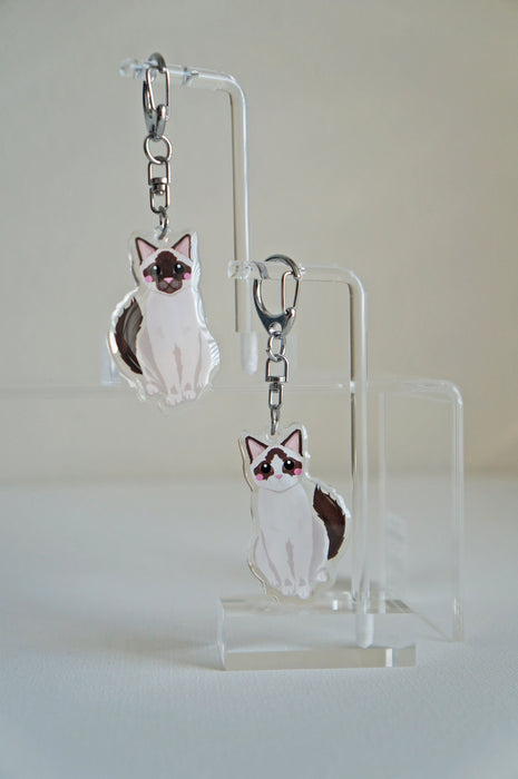 Ragdoll Cat Epoxy Keychain