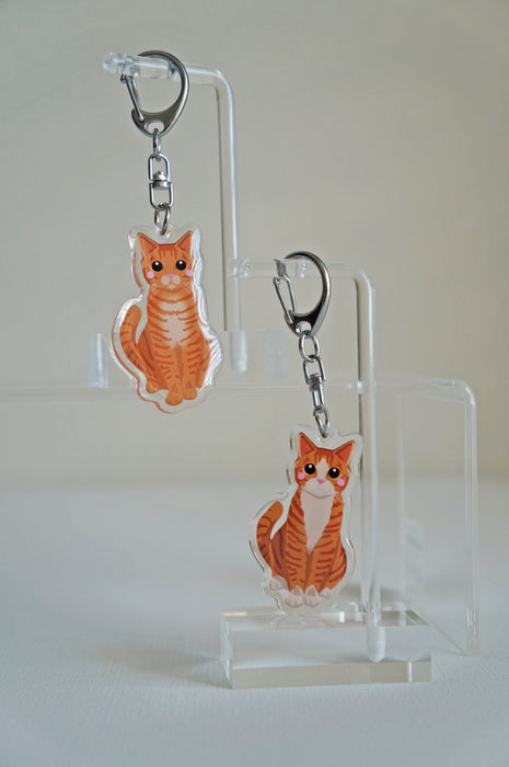 Orange Tabby Cat Epoxy Keychain