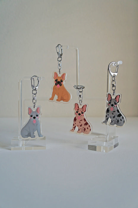 French Bulldog Epoxy Keychain