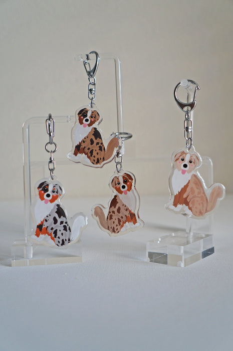 Australian Shepherd Epoxy Keychain