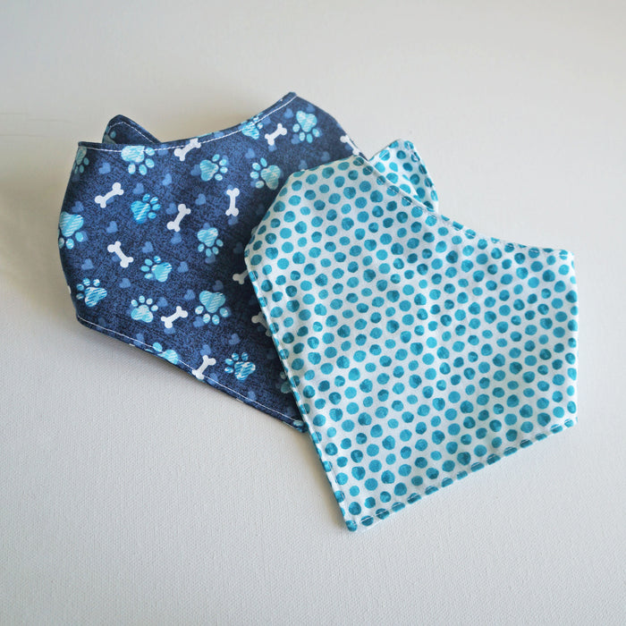 Teal Dotted Pet Bandanas