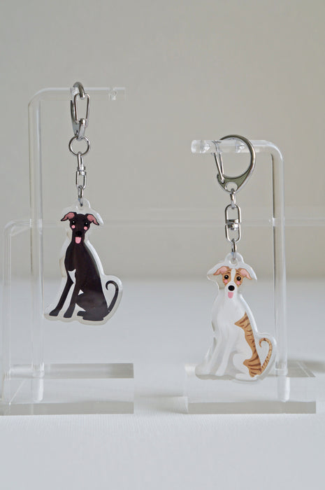 Whippet Epoxy Keychain