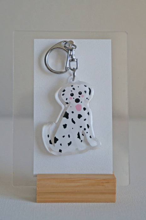 Dalmatian Epoxy Keychain