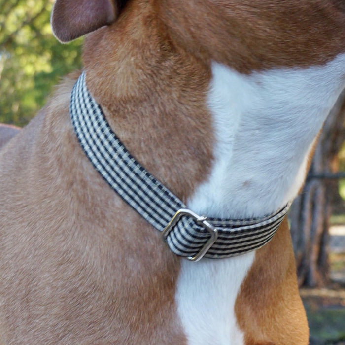 Black Plaid Dog Collar