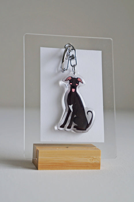 Whippet Epoxy Keychain