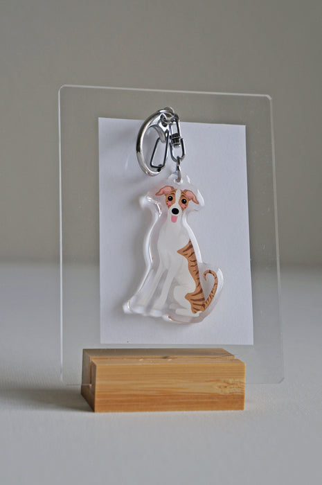 Whippet Epoxy Keychain