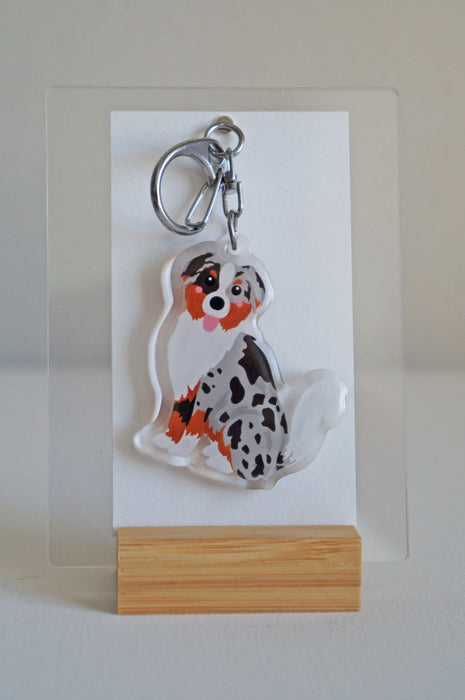 Australian Shepherd Epoxy Keychain