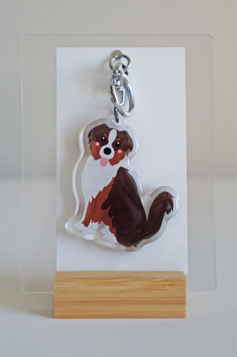 Australian Shepherd Epoxy Keychain