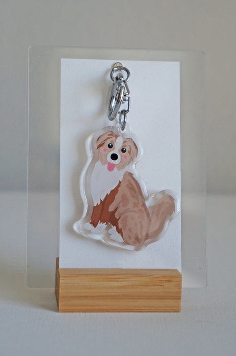 Australian Shepherd Epoxy Keychain