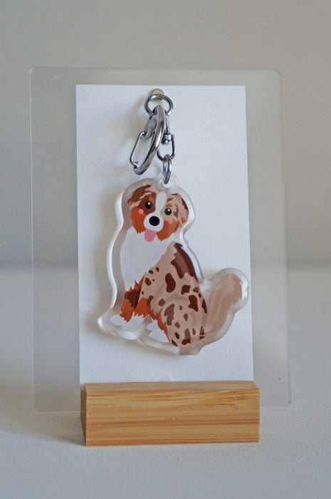 Australian Shepherd Epoxy Keychain