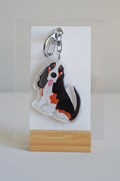 Basset Hound Epoxy Keychain