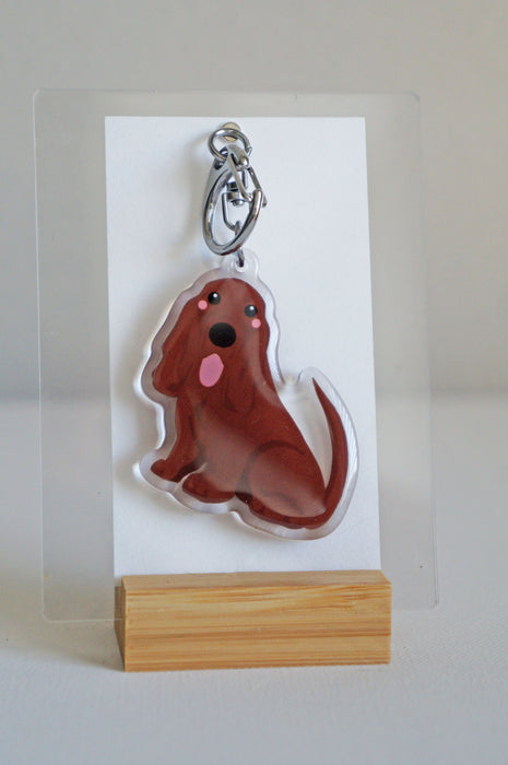 Basset Hound Epoxy Keychain