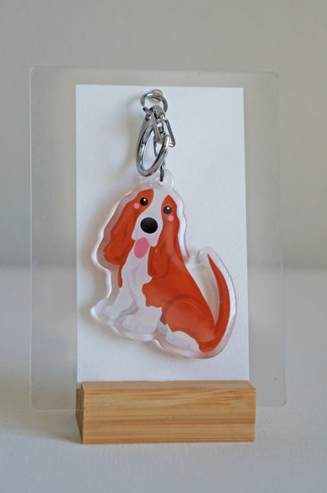 Basset Hound Epoxy Keychain