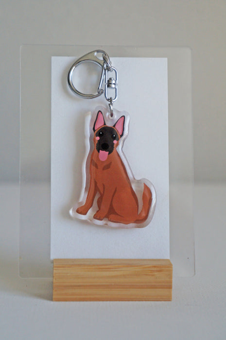 Belgian Malinois Epoxy Keychain