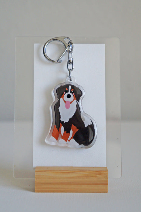 Bernese Mountain Dog Epoxy Keychain