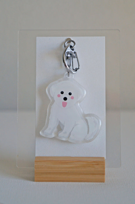 Bichon Frise Epoxy Keychain