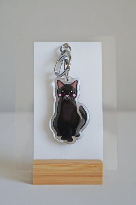 Black Cat Epoxy Keychain