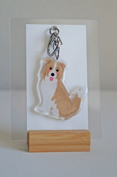 Border Collie Epoxy Keychain