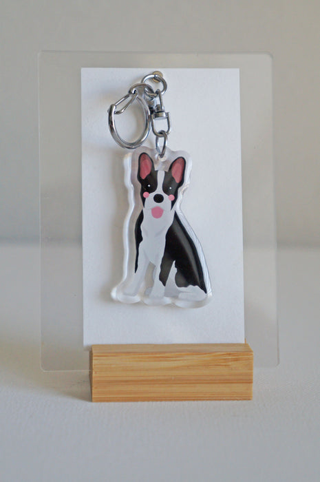 Boston Terrier Epoxy Keychain