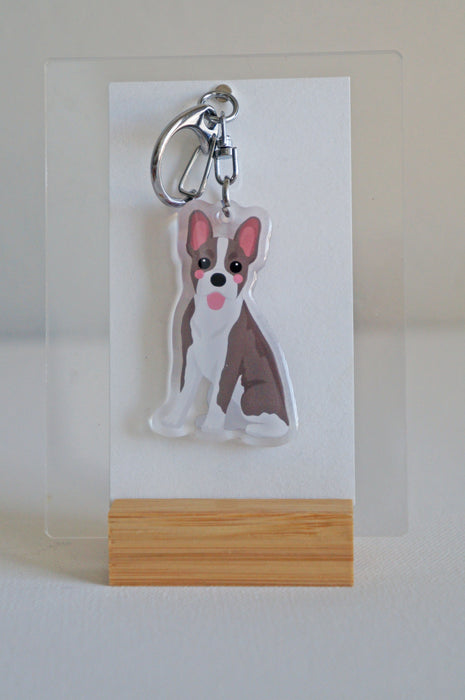 Boston Terrier Epoxy Keychain