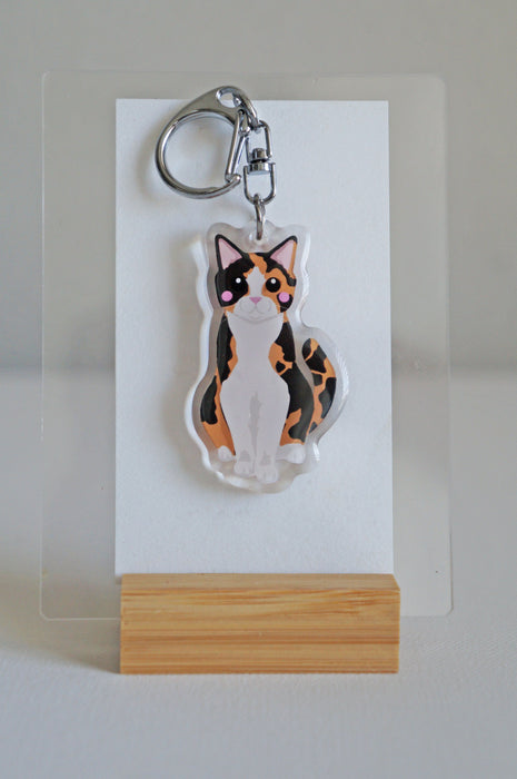 Calico Cat Epoxy Keychain