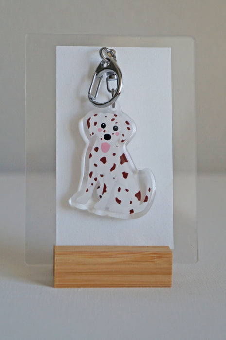 Dalmatian Epoxy Keychain