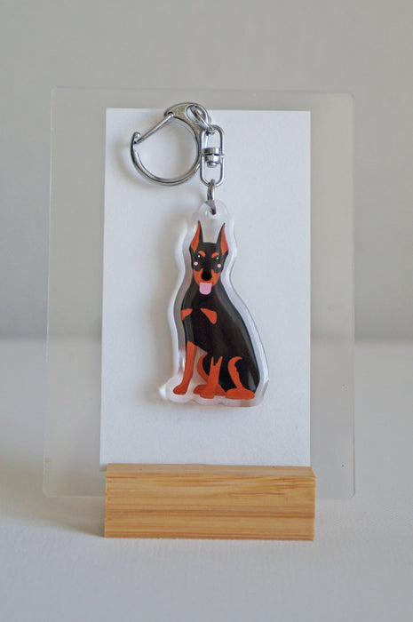 Doberman Epoxy Keychain