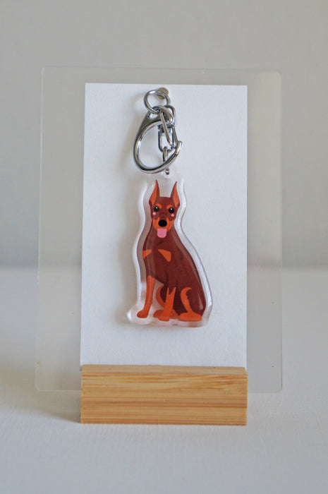 Doberman Epoxy Keychain