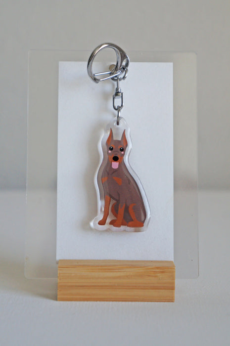 Doberman Epoxy Keychain